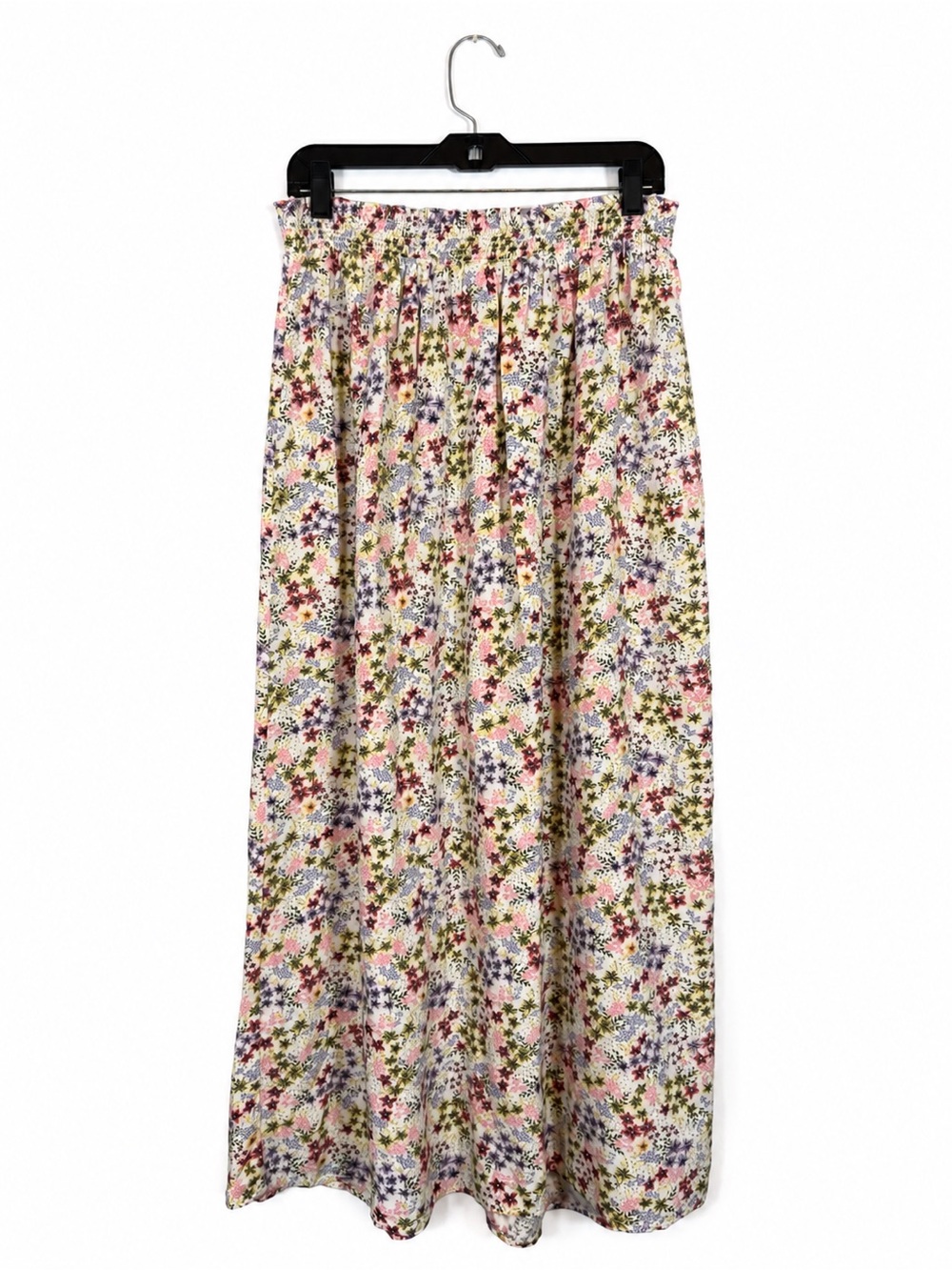 Old Navy Cream Floral Maxi Skirt Size M Tall Flowy Cottagecore Festival Boho